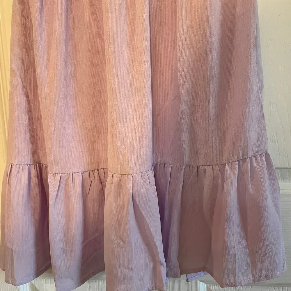Altar’d State halter style lavender mini dress with crochet detail. Size medium - Picture 11 of 12